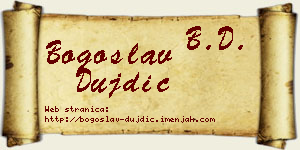 Bogoslav Dujdić vizit kartica